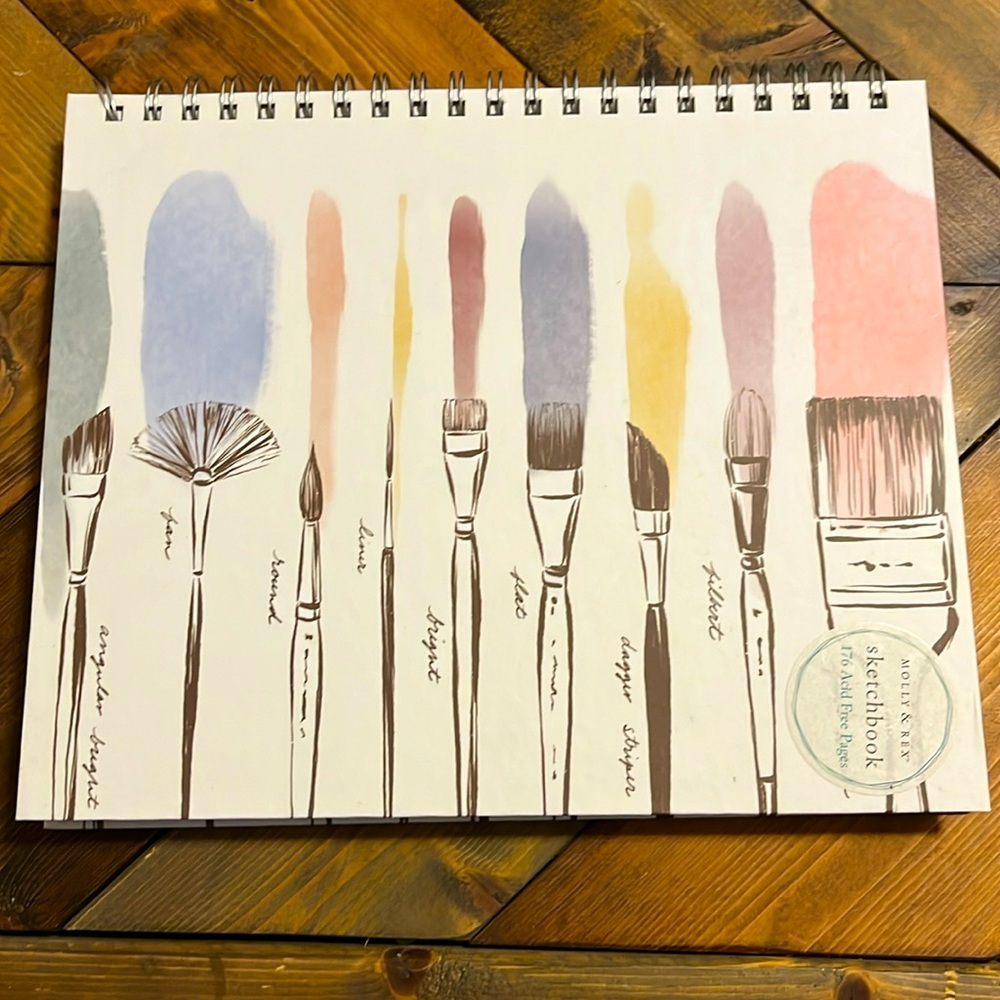 NWT sketch pad spiral with beautiful water color paint brushes
